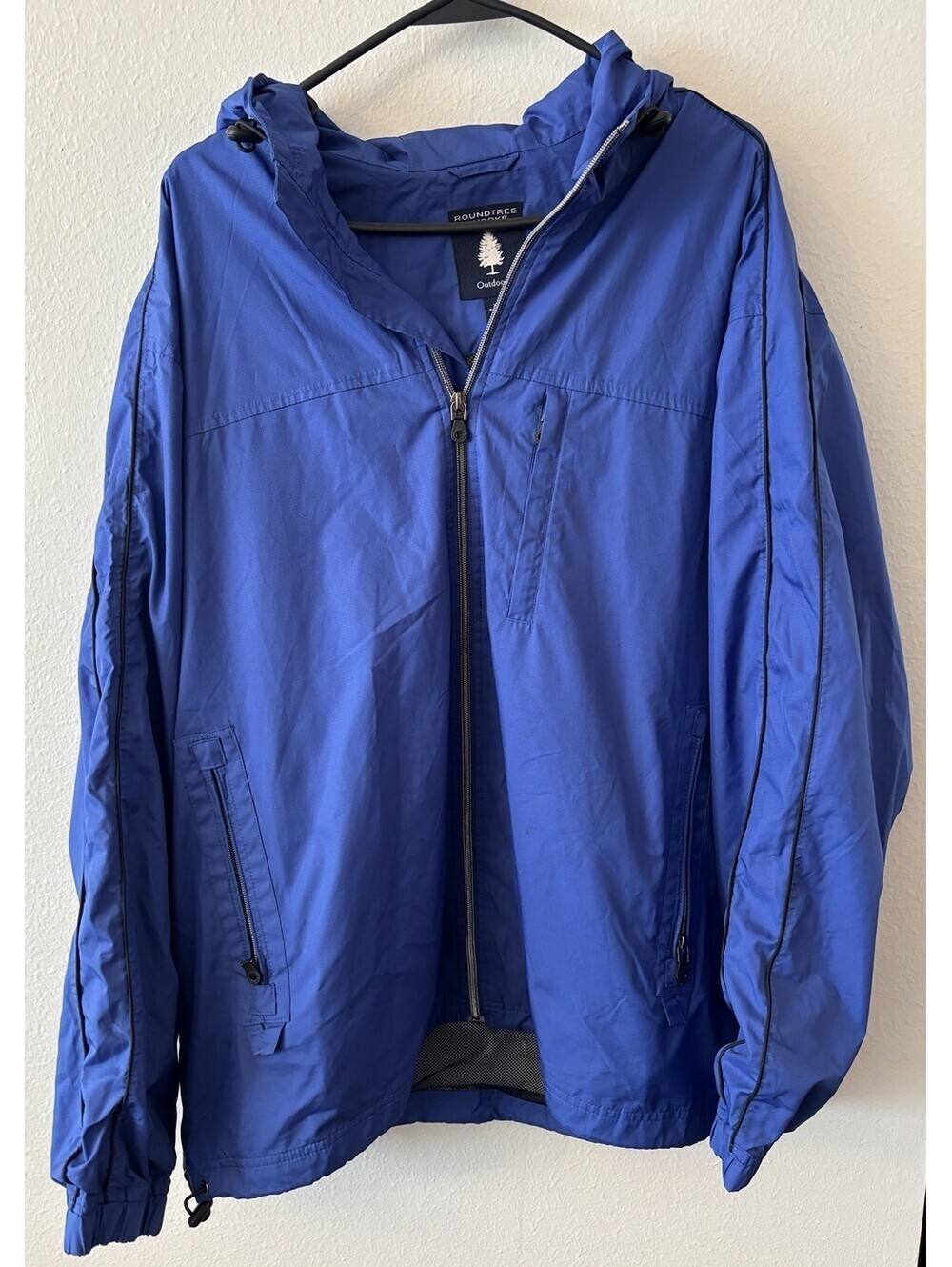 RoundTree & Yorke Cobalt Blue Full Zip Windbreaker Jacket Men’s Size XL